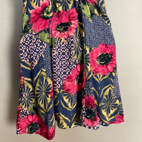 Abercrombie & Fitch Dress Mini Lace-Up Back Floral Graphic Pattern Button-Up XS - Picture 5 of 10